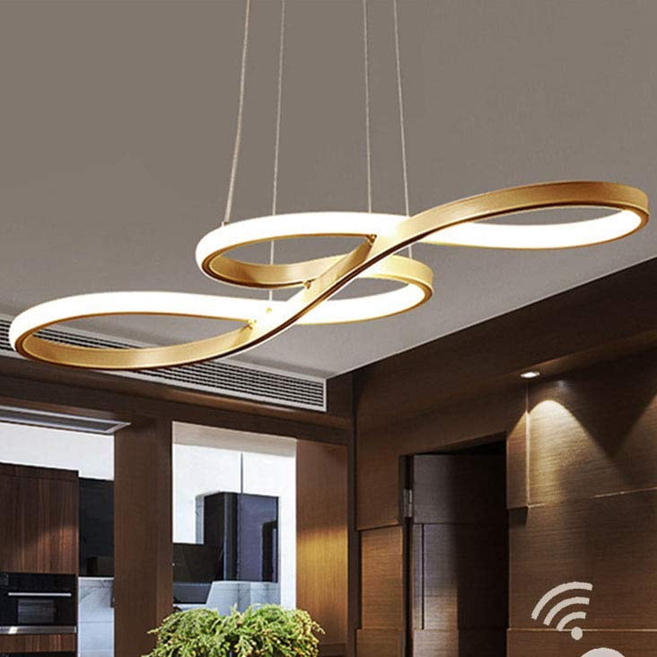 Ousgar Modern Led Pendant Light Dimmable Acrylic Al Symbols Design Ceiling Lamp Dining Table Chandelier Hanging Fixture For Bedroom Living Room Kitchen Island With Remote Com - Modern Led Ceiling Lights For Kitchen