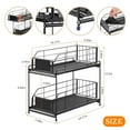 thumbnail image 3 of Under Sink Organizer with Sliding Drawer, 2 Tier Rustproof Steel Bathroom Organizer for Narrow Space, Large Multi-Purpose Kitchen Organizer for Kitchen Bathroom Cabinet, Black, 3 of 11