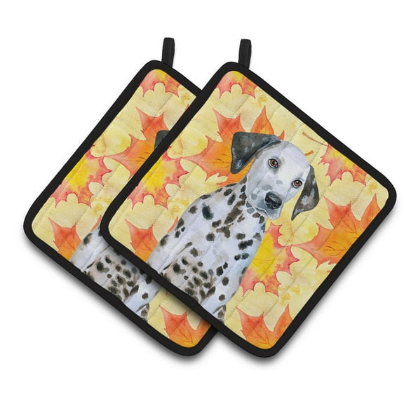 Caroline's Treasures Dalmatian Puppy Fall Pair of Pot Holders