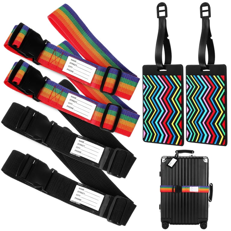 1 Set Luggage Straps Adjustable Suitcase Straps with Identification Tags  for Travel