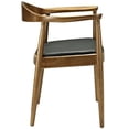 thumbnail image 3 of Allora 18" Modern Vinyl/Ash Wood Dining Arm Chair in Black/Brown, 3 of 4