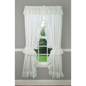 Sarah Ruffled White Priscilla Curtain Pair 250x84