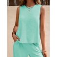 thumbnail image 5 of MOSHU Two Piece Lounge Sets for Women Loose Fit Tank Tops and Wide Leg Pants with Pockets Solid Summer Sets, 5 of 9