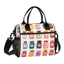 FORMRS Insulated Lunch Bag Unisex Large Capacity with Shoulder Strap, Orange Jar