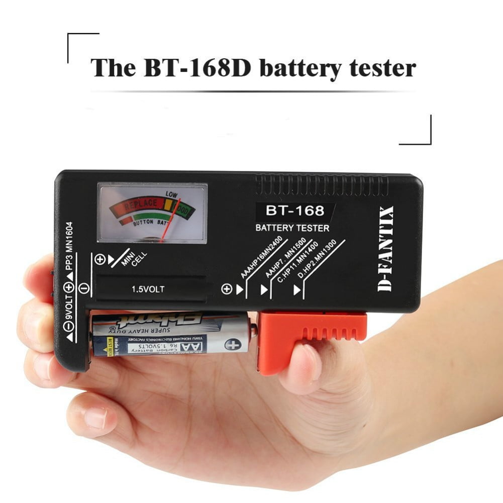 BT-168D Digital LCD Battery Checker Volt Tester Cell AA AAA C D 9V 1.5V Button