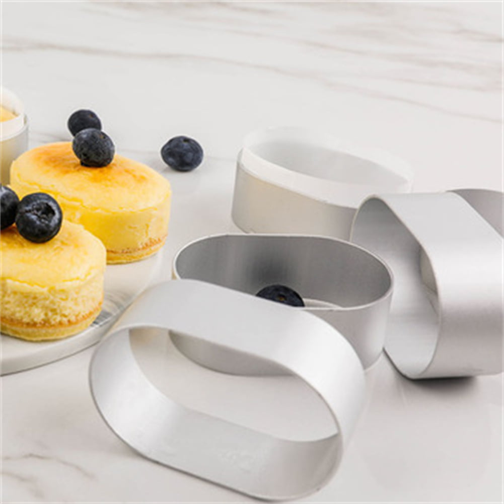 10pcs/set Elliptical Half-cooked Cheese Mold 19*3cm Metal Ring