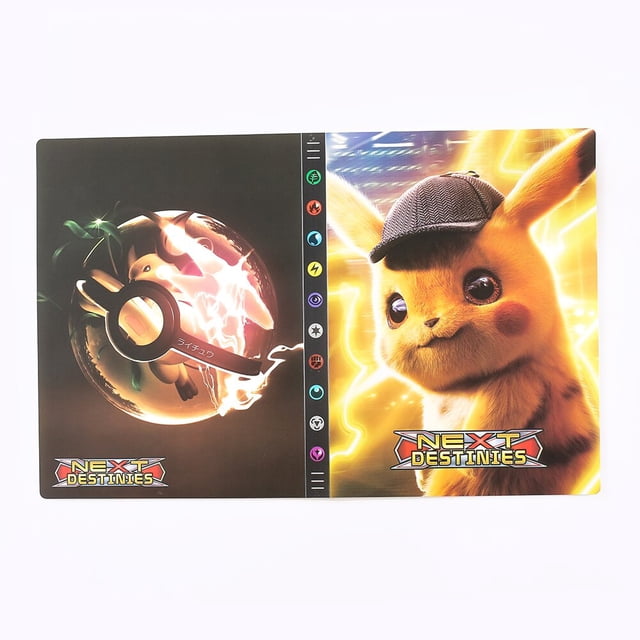 Álbum de cartas de Pokémon grande de 432 piezas, soporte para cuaderno, carpeta de letras cargadas, mapa de colección de visualización de juegos de Pikachu Charizard Fivean unisex