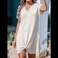 thumbnail image 4 of Vestido Informal con Cuello en V y Protección Solar, Color Albaricoque, Talla M, 4 of 6