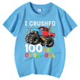 thumbnail image 4 of Hauts pour Filles Décontractés Imprimés Col Rond Manches Courtes T-Shirts Confortables pour Filles Vêtements Décontractés Légers Hauts d'Été pour Enfants, 4 of 5