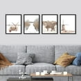thumbnail image 3 of PixonSign Framed Wall Art Winter Country Farm Prints, Set of 4 Sheep Lamb Windmill Photography Wall Decors, Nature Wall Décor, Adhesive Canvas Poster, Modern Home Artwork - 8"x10" Black, 3 of 5