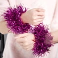 thumbnail image 4 of Unique Bargains 2 Pcs Cheerleader Poms Poms Wrist Flower Vibrant Cheerleading Practice Poms Rose Red, 4 of 5