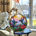 thumbnail image 3 of Hummingbirds Flowers Scenery Stained Glass Suncatcher Window Hangings Colored Handmade Glass Suncatcher Crafts Kits for Indoor Garden Christmas Decoration 16x16cm(10), 3 of 7