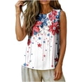 thumbnail image 6 of Fewfanhot Women's Clothing 4th of July Tank Top Patriotic American Flag Sleeveless Pleated Front Loose Top, 6 of 6