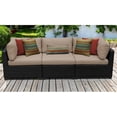 thumbnail image 2 of Afuera Living Contemporary 3-Piece Resin Wicker Patio Sofa in Tan, 2 of 15