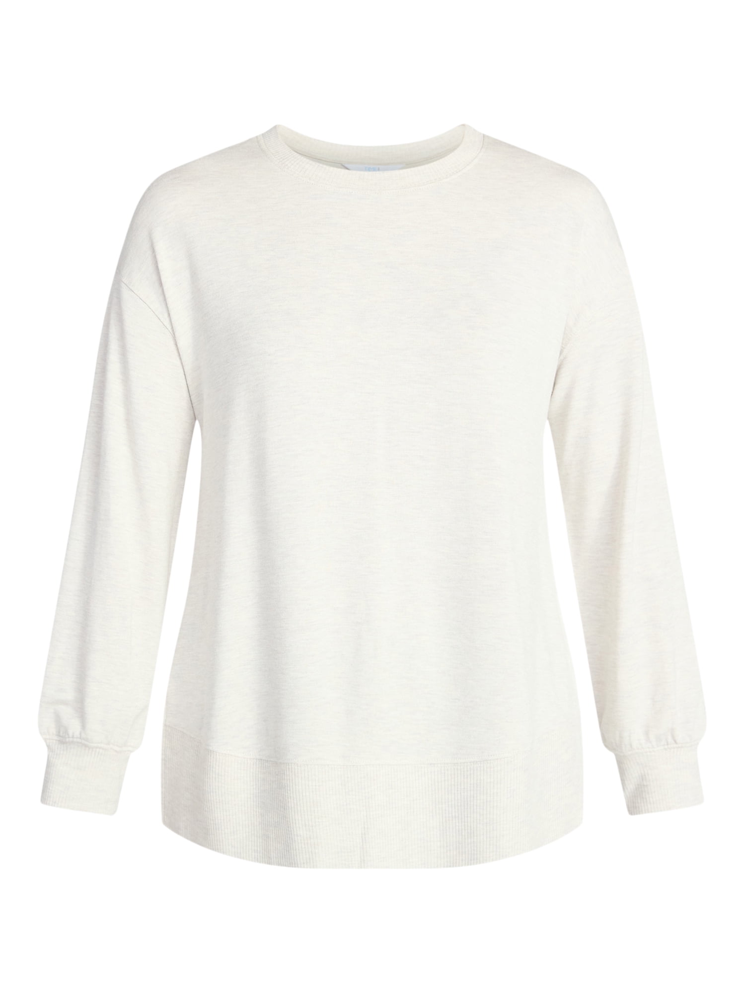 Time and Tru Women's French Terry Tunic Top with Long Sleeves, Sizes XS-XXXL