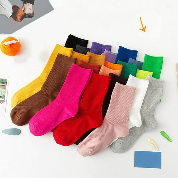 Toyvian Mid-calf Socks Cotton 6 Pairs Trendy Design Moisture Absorption Women Parties
