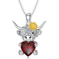 thumbnail image 5 of THOYAS Highland Cow Pendant Necklace with Heart Birthstone Cow Necklace Gift for Women, 5 of 7