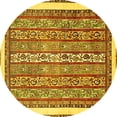 thumbnail image 1 of Ahgly Company Indoor Round Abstract Yellow Modern Area Rugs, 5' Round, 1 of 4