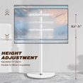 thumbnail image 3 of RTVR Floor TV Mount Stand for 32-65 inch Flat Screens, Swivel Adjustable Corner TV Stand with Semi-Circular Marble Pattern Base, White, 3 of 12
