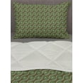 thumbnail image 3 of Geometric Comforter & Sham Bedding Set, Abstract Crisscrossing Wavy Linked Lines Circles Round Pixel Art, 3 pcs Duvet Set Microfiber Filling Quilt, 5 Sizes, Fern Green Reseda, by Ambesonne, 3 of 4