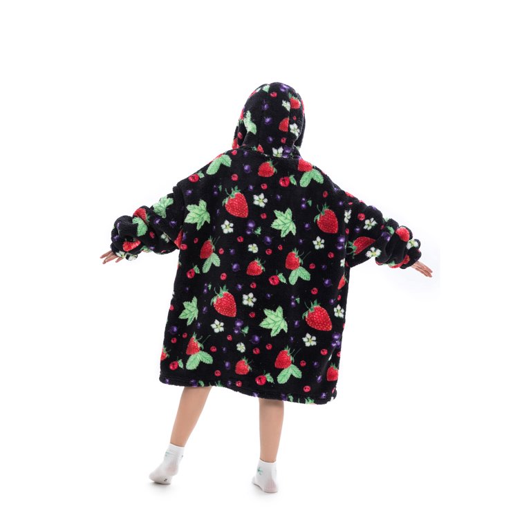 Oversized Hoodie Blanket Wearable Blanket Sweatshirt Plush Warm Cozy Fleece  Top for Women Men Kids 