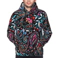 thumbnail image 3 of Zufioo Paisley Design Fleece Comfortable Hoodie for Mens,Sweatshirt for Men,Pullover Hooded Sweatshirt for Men -Small, 3 of 5