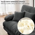 thumbnail image 4 of POVANLI 133.8" Sectional Sofa, 3 Seater Sectional Fluffy Couch with 2 Ottomans,Deep Seat Sofas for Living Home, 4 of 8