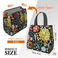 thumbnail image 3 of Pioneer Flower Floral Print Pattern Insulated Lunch Bag for Women & Adults,Large Portable Soft Cooler Lunch Bag,Thermal Food Storage Tote with Pearl Cotton,8.66L,8.75x5.75x9.5 Inch, 3 of 6