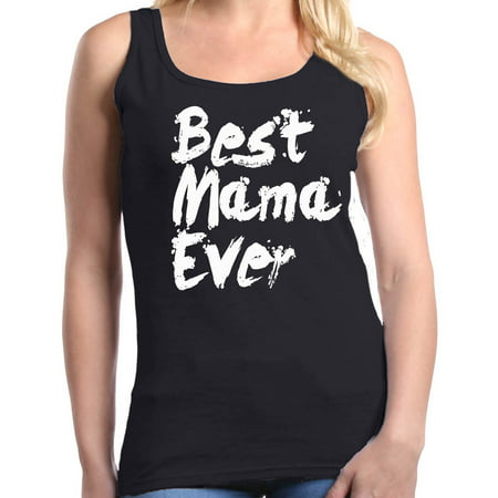 Shop4Ever Women's Best Mama Ever Paint Font Graphic Tank (Best Paint For Motorcycle Tank)
