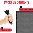 thumbnail image 5 of SEALTECH Ultra Heavy Duty 200 GSM Privacy Fence Screen – Non-Recycled Polyethylene Mesh Shade Net with Bindings & Rustproof Grommets - 90% + Blockage Includes Cable Zip Ties. (Grey 6'X50'), 5 of 7