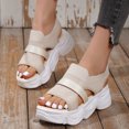 thumbnail image 4 of Vedolay Jelly Sandals Women's Comfy Sandals Ultra-Comfy Breathable Wedge Peep Toe Dotmalls Sandals,Brown 8.5, 4 of 5