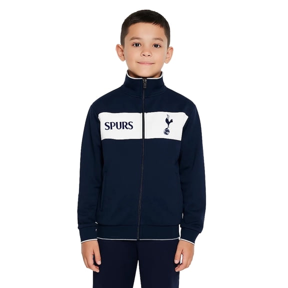 Icon Sports Tottenham Hotspur FC Soccer Track Jacket – Officially Licensed Unisex Youth Zip-Up Outerwear Navy L