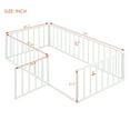 thumbnail image 4 of Twin Size Metal Floor Bed, Montessori Bed Frame with Safety Guardrails and Door, Metal Montessori Bedframe for Child, Girls, Boys, No Box Spring Needed, White, 4 of 9