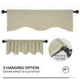 thumbnail image 5 of Deconovo Valance Scalloped Rod Pocket Blackout Curtain for Kitchen Windows, Window Treatment, 52"x18", Dark Beige, 1 Panel, 5 of 6