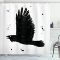 thumbnail image 1 of Ambesonne Black Crow Shower Curtain, Gothic Ink Sketch Bird, 69"Wx70"L, Charcoal Grey and White, 1 of 3