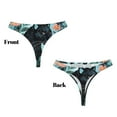 thumbnail image 3 of Balery Black Panther Floral Illustration Tangas de Algodón para Mujer con Estampado – Ropa Interior Sexy, Transpirable, G-string-X-Small, 3 of 6