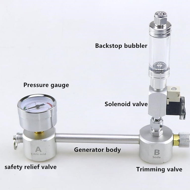 CO2 Generator Set Voor Aquaria – Met Manometer, Drukklep, Veiligheidsventiel, DIY, Voor Plantengroei, Inclusief Terugslagklep En Zuigbal