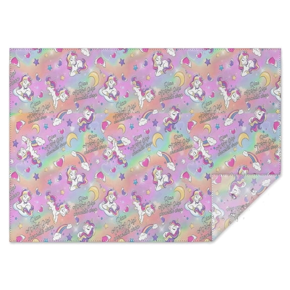 Colorful Cartoon Unicorn Pattern Rectangle Tablecloth 60"x84",Waterproof Polyester Rectangle Table Cloth, Wipeable Spillproof Polyester Tablecloth for Dining, Camping, Indoor and Outdoor