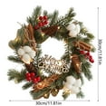 thumbnail image 3 of 11.81Inch Rustic Farmhouse Christmas Wreath for Front Door with Pine Cones and Red Berries,Traditional Holiday Decor for Indoor Outdoor Use, Christmas Door Hanging Decor for Porch, Mantel, and Window, 3 of 7