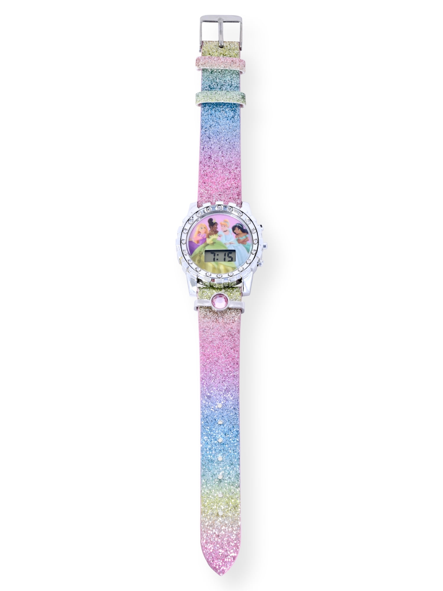 Disney Princess Flashing Unisex Child LCD Watch with Pink Stone - PN4432WM
