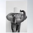 thumbnail image 2 of Elephant In Bathroom With Toilet Paper On Head Poster Wall Art, Modern Wall Decor For Living Room Bedroom, 24x36 UNFRAMED, 2 of 3