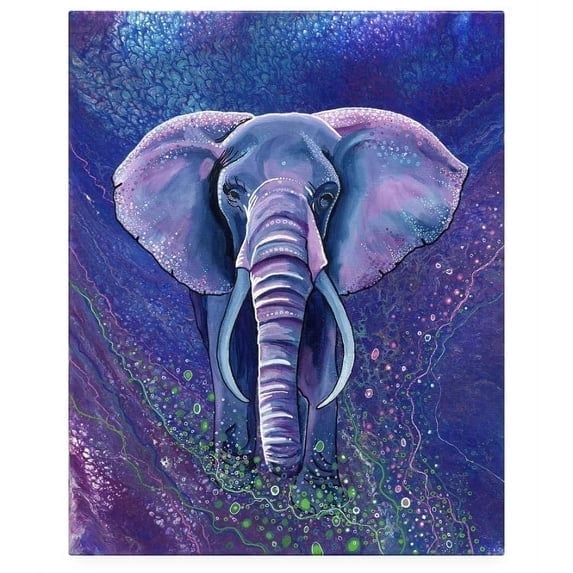 Elegant Purple Elephant Happy Birthday Edible Icing Image Cake Topper, by TNCT