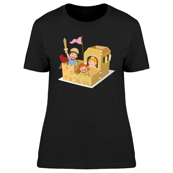 Creative Kids Playing Castle T-Shirt Women -Image by Shutterstock, Female Medium