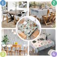 thumbnail image 4 of Hen and Rose Green Pattern Square Tablecloth, Waterproof Wipeable Spillproof Washable Table Cover for Home Kitchen Party and Daily Decor 60"x60", 4 of 6