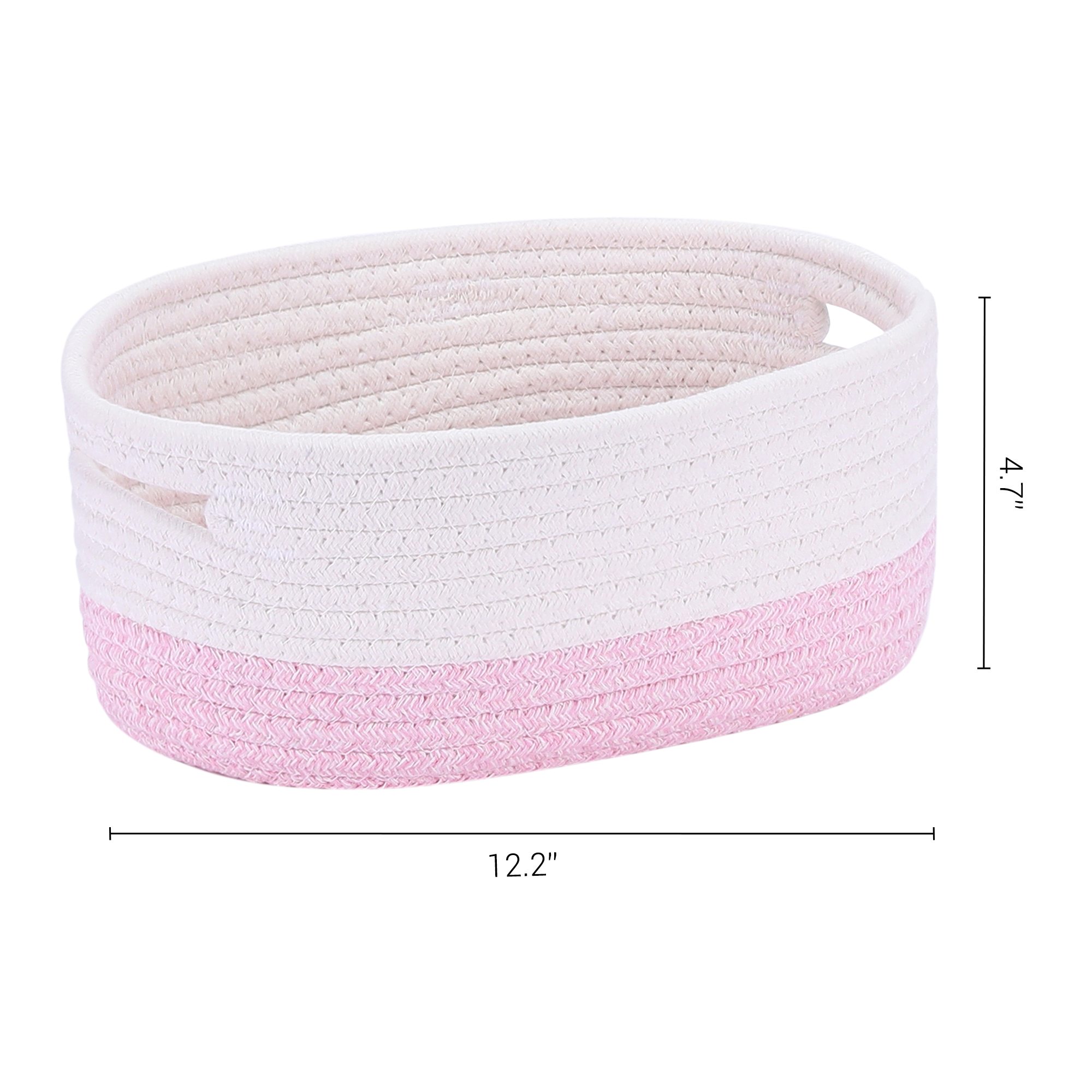 Unique Bargains Woven Storage Basket Shelf Storage Bin for Home Clothes with Handles Pink