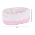 thumbnail image 3 of Unique Bargains Woven Storage Basket Shelf Storage Bin for Home Clothes with Handles Pink, 3 of 6