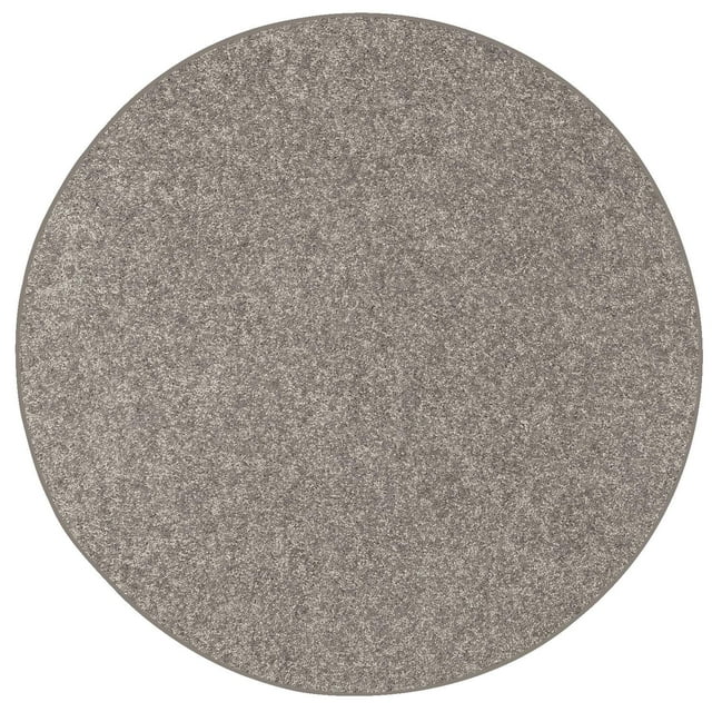 Ambiant Color World Collection Way Solid Color Area Rugs Grey - 6' Round