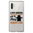 thumbnail image 1 of DistinctInk Clear Shockproof Hybrid Case for Galaxy Note 10 PLUS (6.8" Screen) - TPU Bumper Acrylic Back Tempered Glass Screen Protector - I Get Drunk & Grill Things, 1 of 1