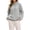 Gray, variant on Cable Knit Womens Hooded Sweater Solid Color Drawstring Long Sleeve Oversized Pullover Casual Textured Hoodie Blue L