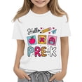 thumbnail image 3 of YunPes First Day of School T Shirt for Girls Hello Pre-K Graphic Short Sleeve Tees Toddler & Big Kids Summer Casual Daily Wear 2-13 Years, 3 of 7